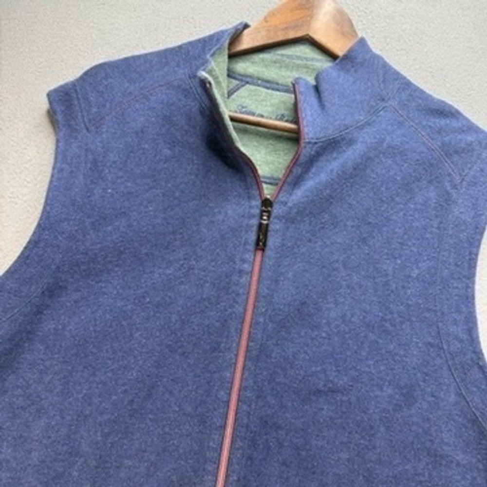 Tommy Bahama Vest Reversible Full Zip Mock Neck Regular Fit XL Casual Golf Mens